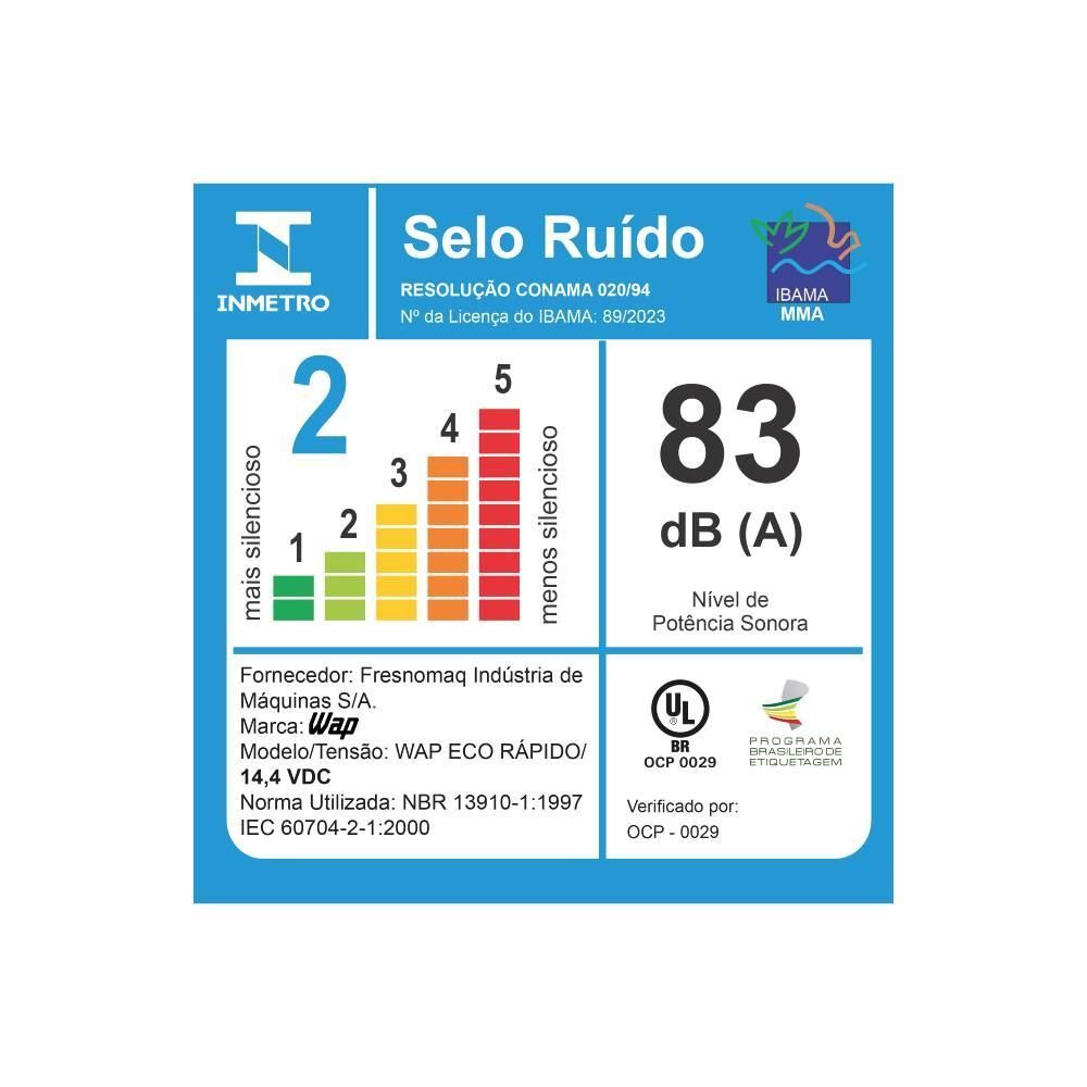 Aspirador De Pó 2 Em 1 Wap Eco Rápido Sem Fio - Bivolt