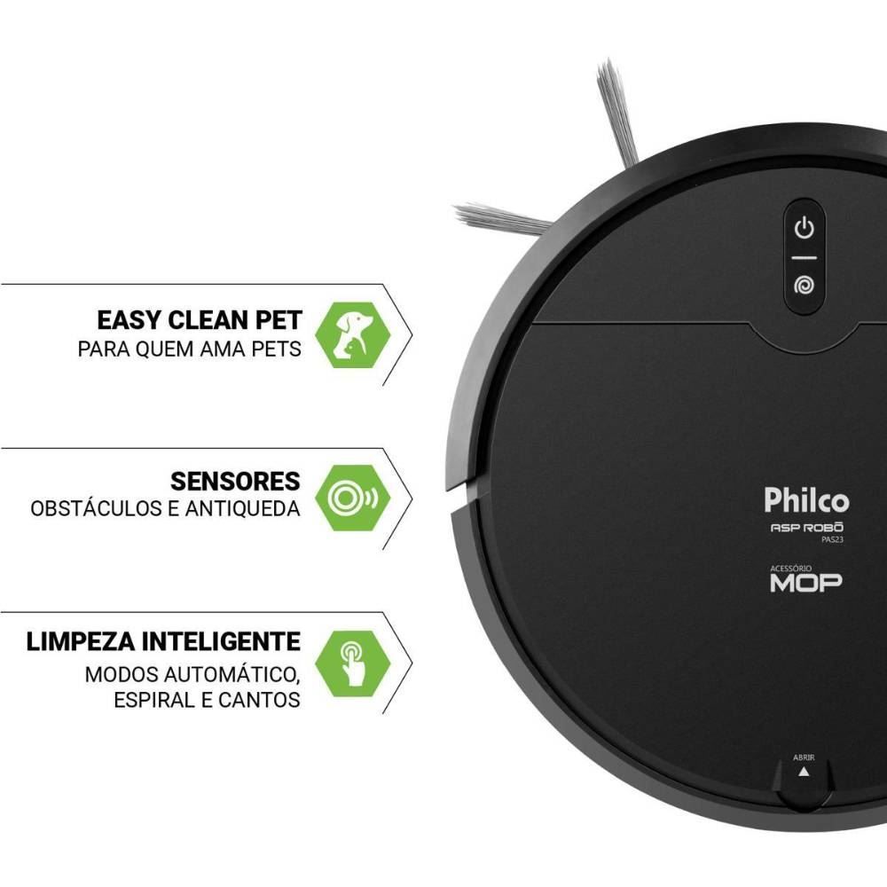 Aspirador De Pó Robô Philco 3 Em 1 Com Mop Pas23 Antiqueda - Bivolt