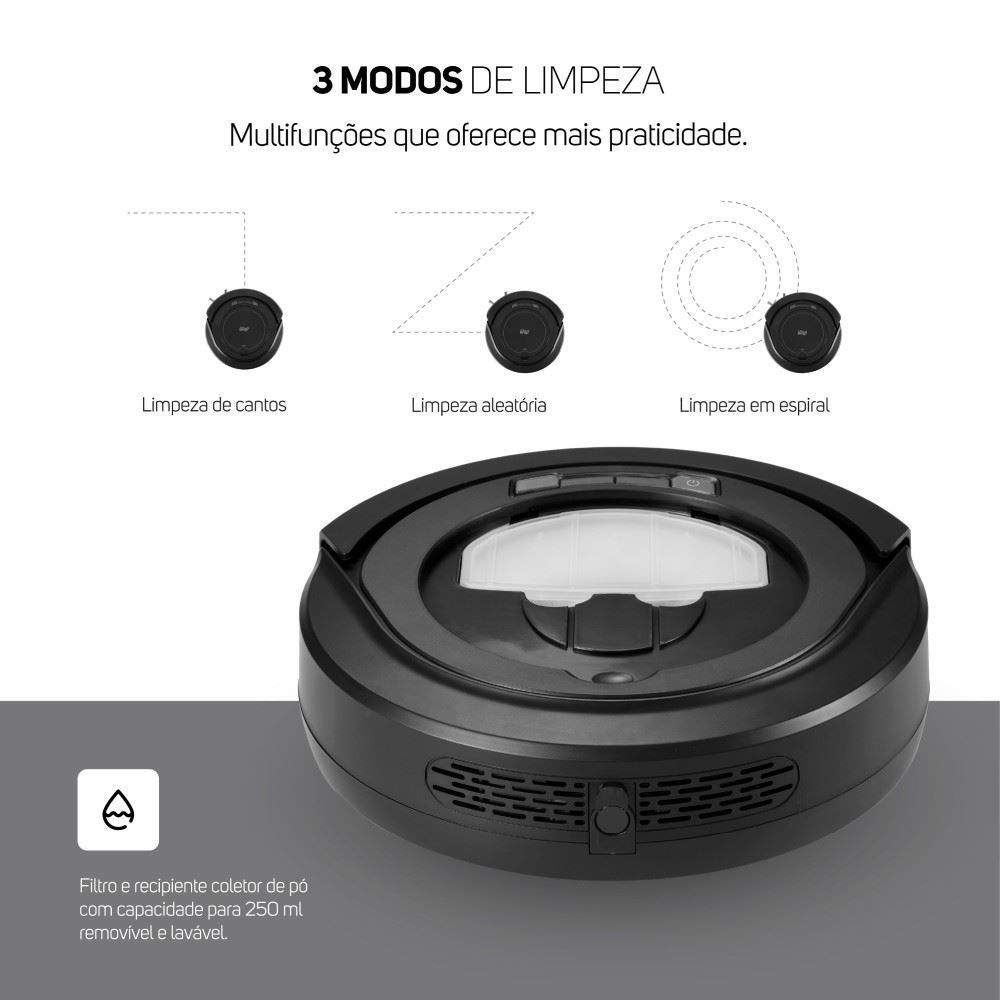 Aspirador de Pó Robô Wap 3 em 1 Varre Aspira e Passa Pano W90 - Bivolt
