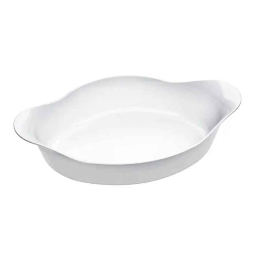 Assadeira Oval Opaline Marinex 1,4 Litros - Branco