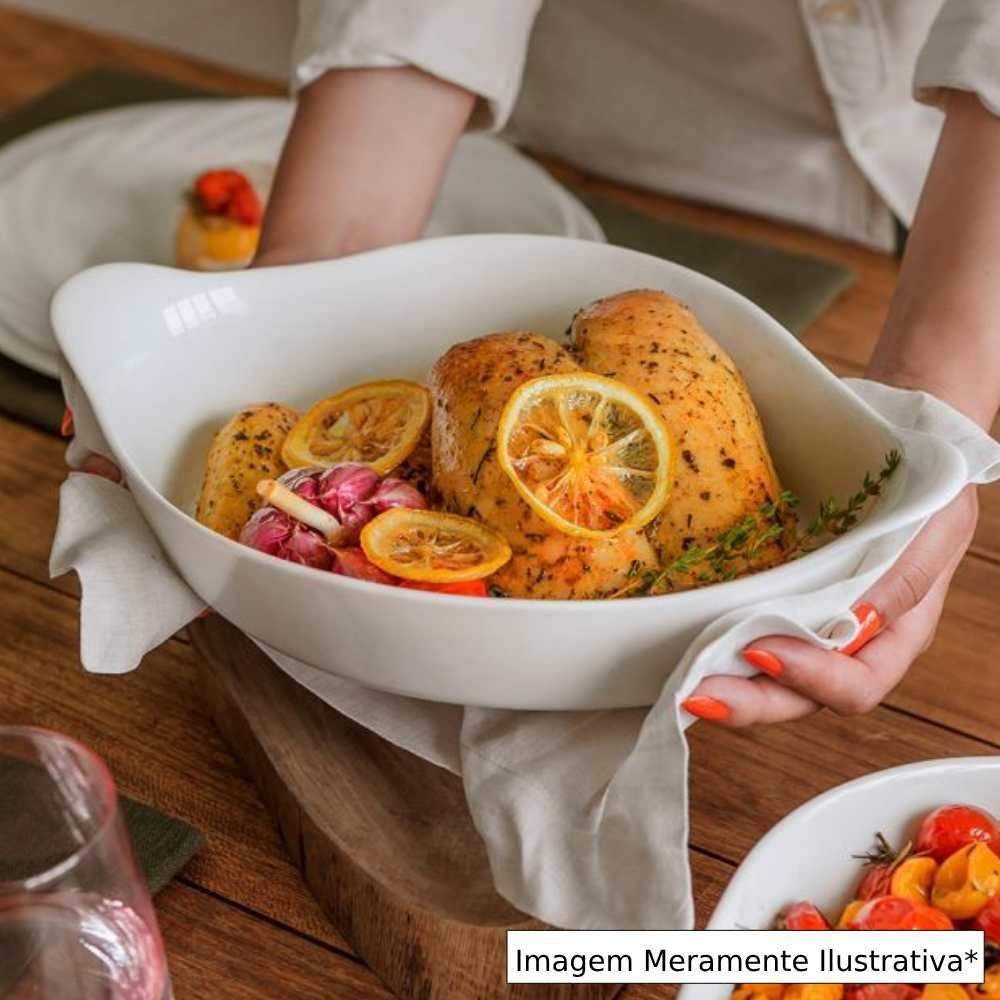 Assadeira Oval Opaline Marinex 1,85 Litros - Branca