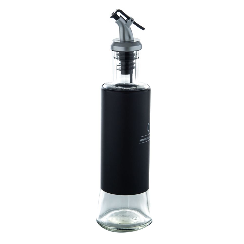 Azeiteiro De Vidro Manhattan Hauskraft 310Ml - Preto e Transparente