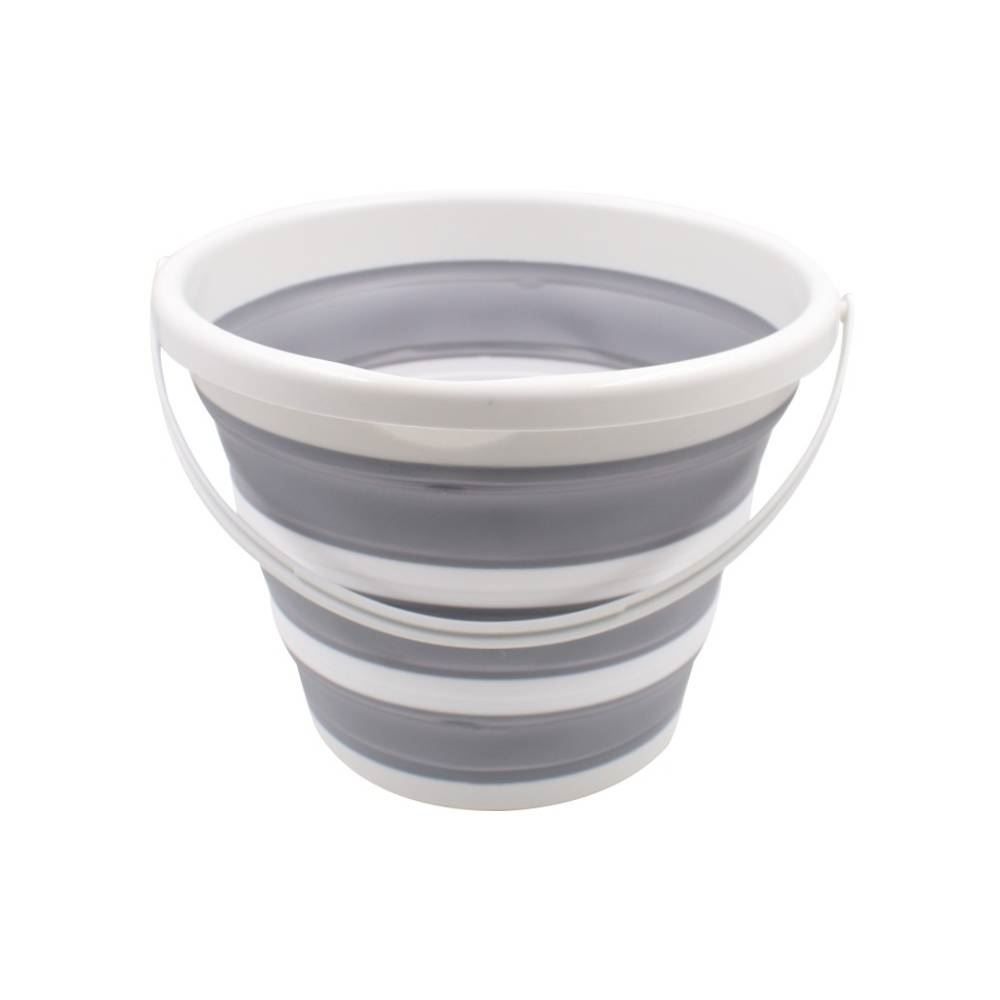 Balde Dobrável Havan Casa 10 Litros - Branco e Cinza