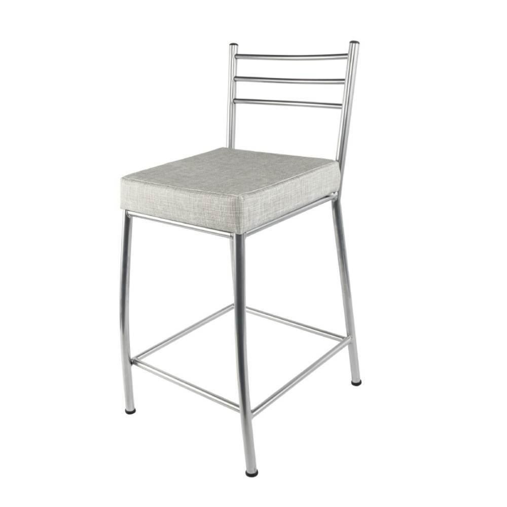 Banqueta Baixa De Metal 60 Cm Paris Metalnew - Cinza