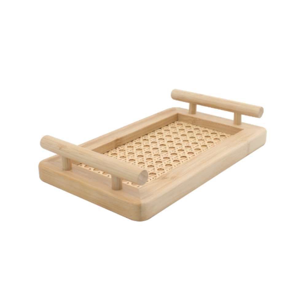 Bandeja Alça De Bambu Havan Casa - 25Cm