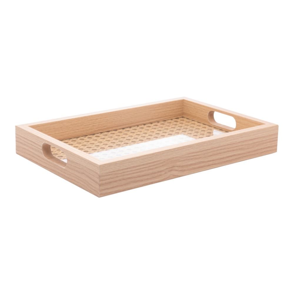 Bandeja De Mdf Com Fundo Treliça Lyor 30 Cm - Bege