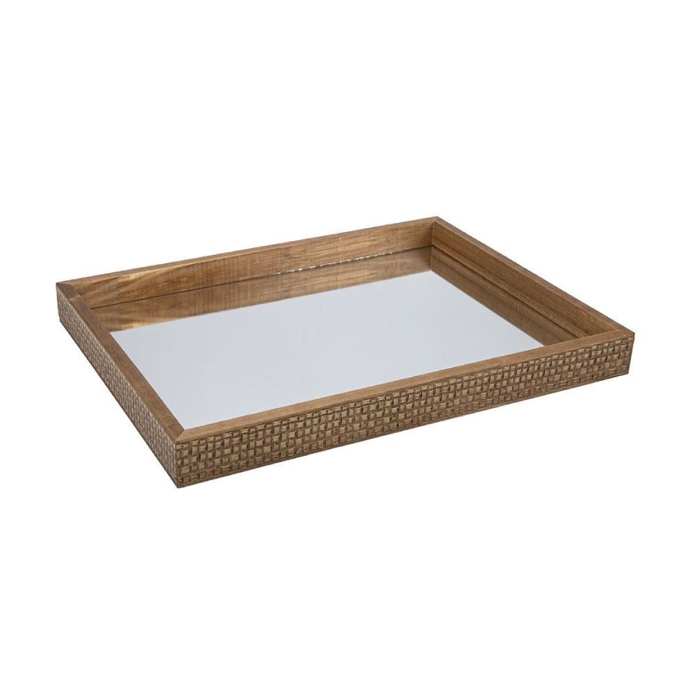 Bandeja Decorativa Espelhado Bw Quadros 30 Cm - Madeira Trama