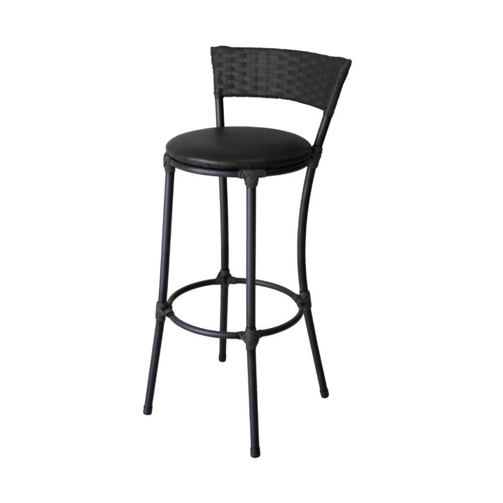 Banqueta Alta De Ferro 94 Cm Famais  - Preto