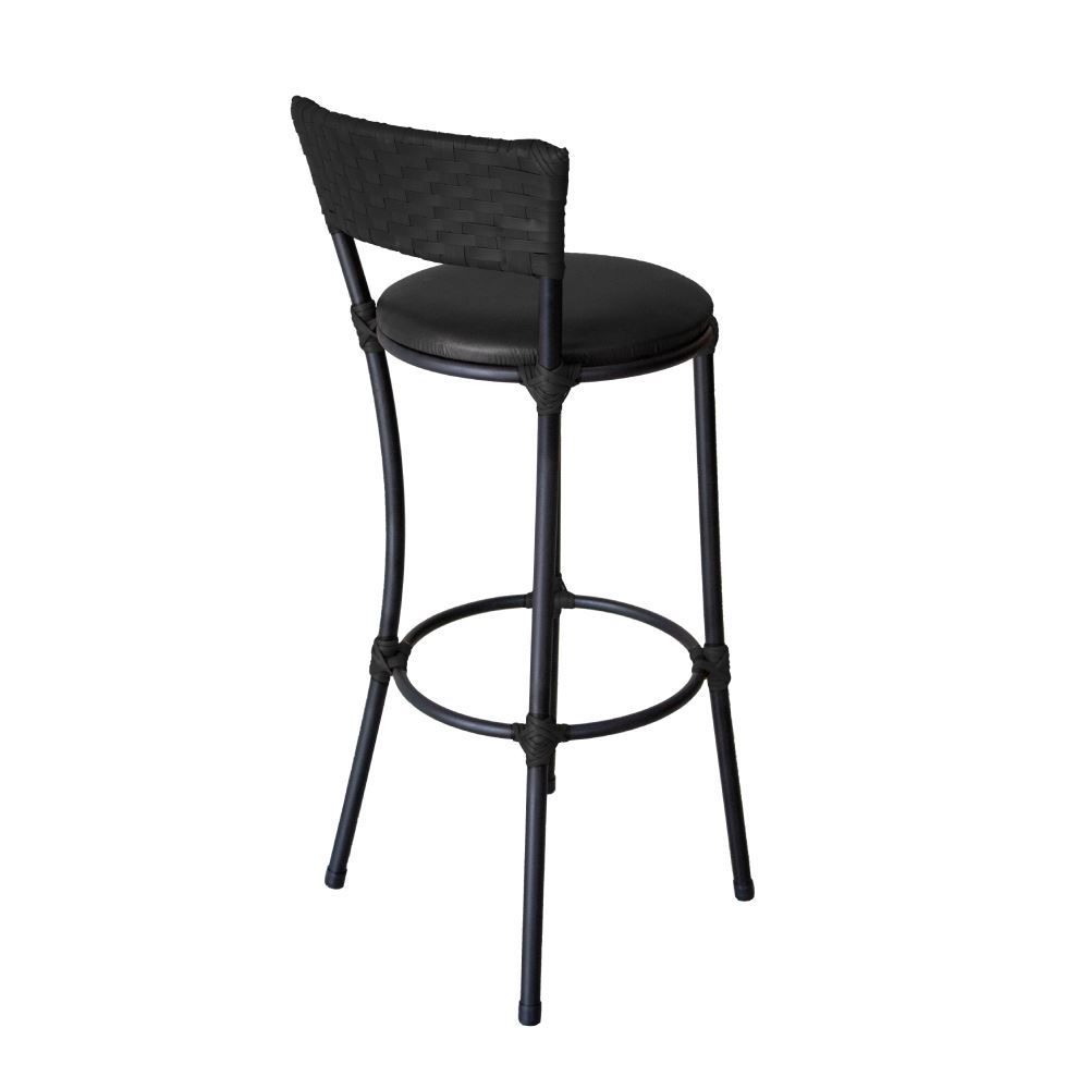 Banqueta Alta De Ferro 94 Cm Famais  - Preto