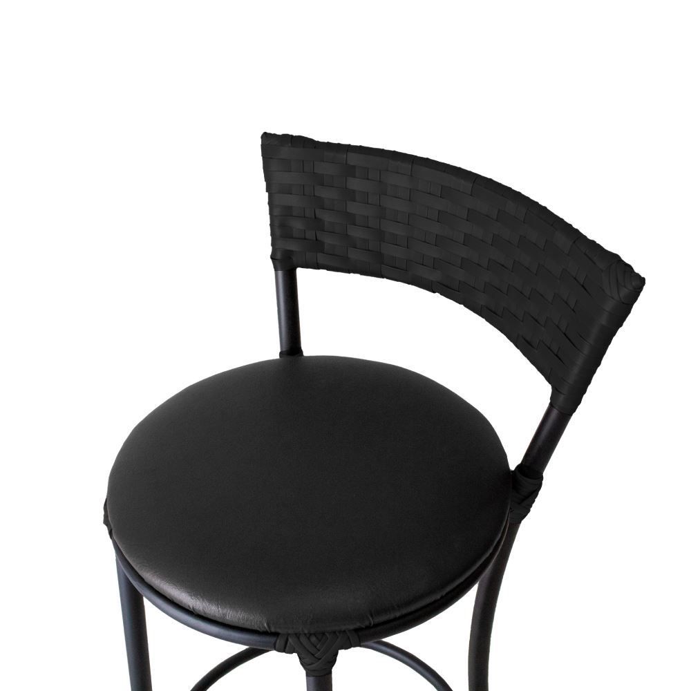 Banqueta Alta De Ferro 94 Cm Famais  - Preto
