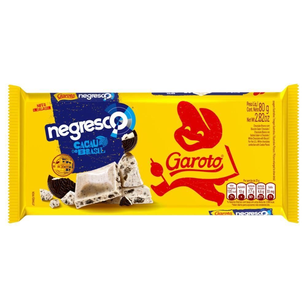 Barra De Chocolate Branco Negresco Garoto  - 80g