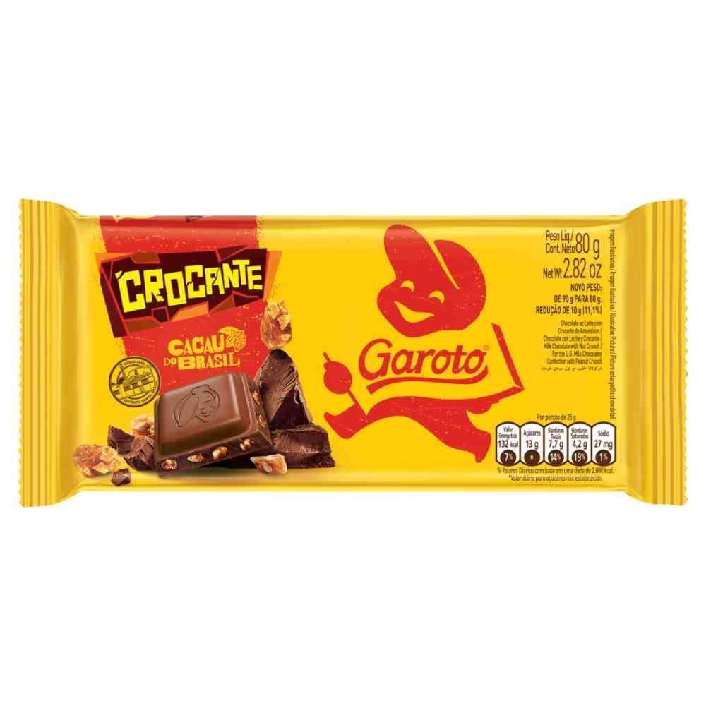 Barra Chocolate Ao Leite Crocante Garoto - 80g