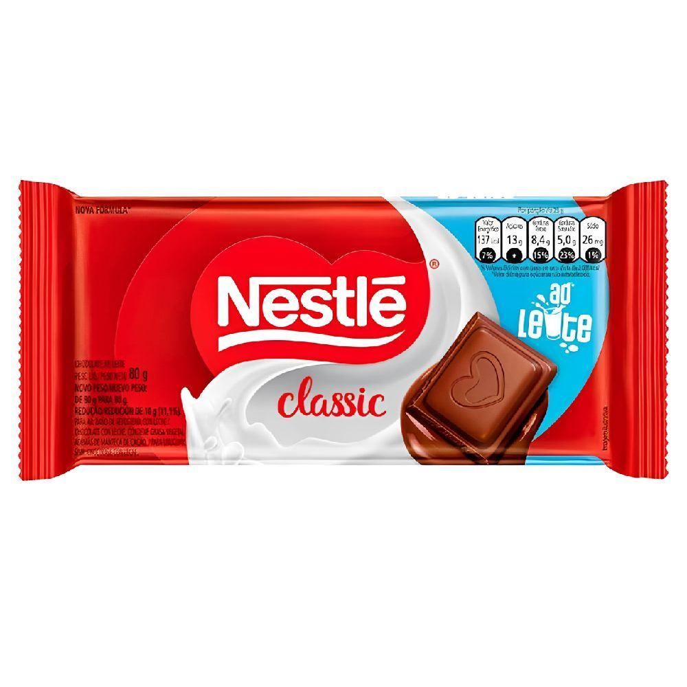 Barra De Chocolate Ao Leite Nestlé - 80G