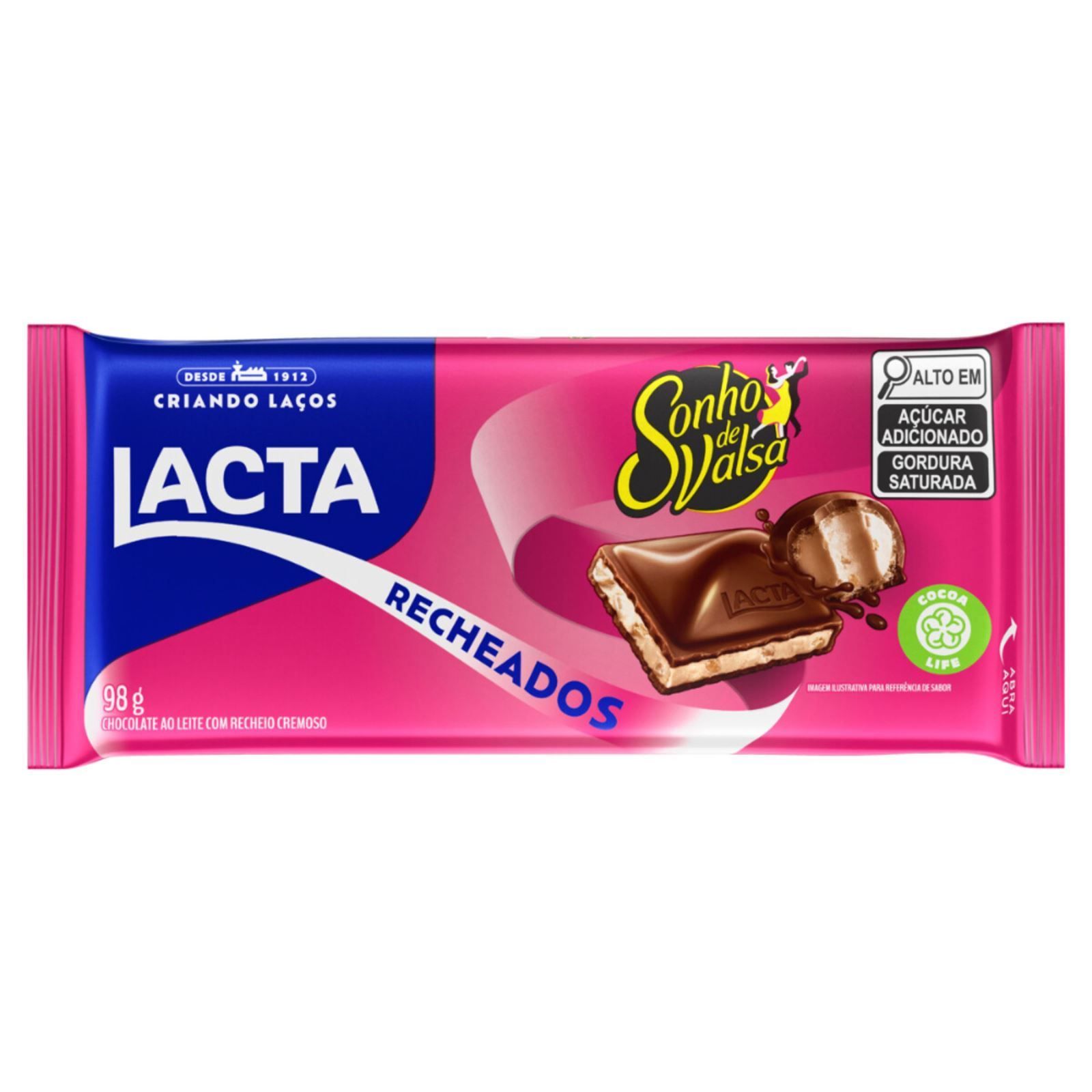 Barra De Chocolate Sonho De Valsa Lacta - 98g