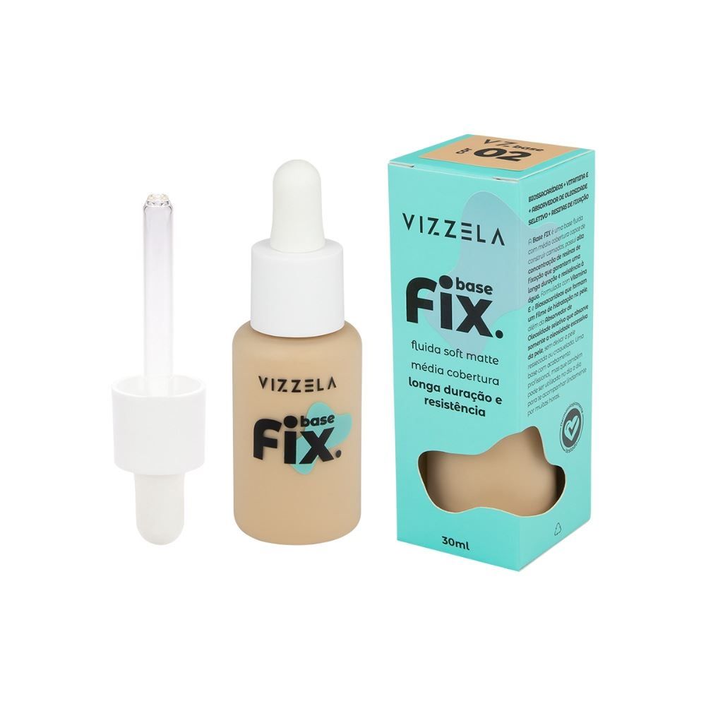 Base Líquida Fix Vizzela Cor 03 - 30ml