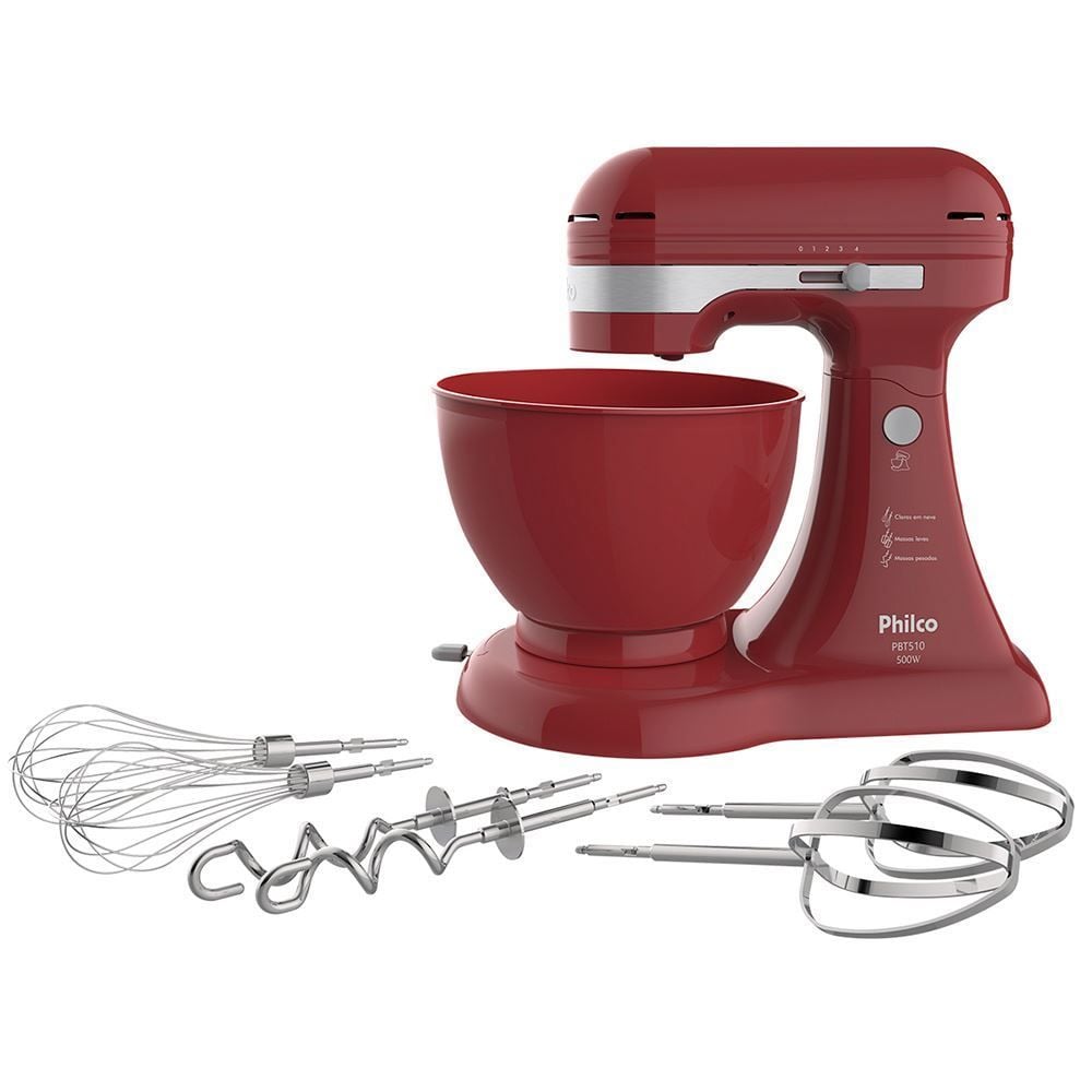 Batedeira Philco 500W Vermelha 5 Litros PBT510
