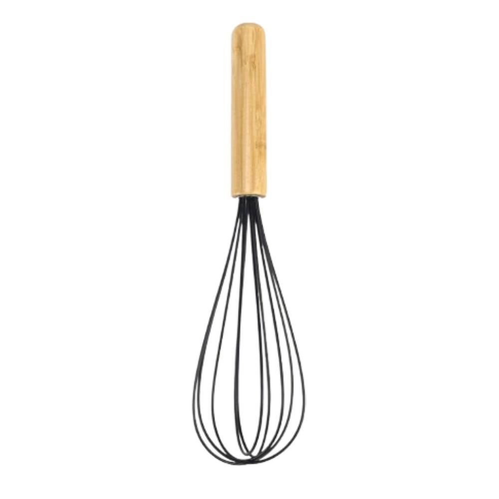 Batedor Fouet De Silicone Com Cabo De Bambu Havan Casa - Preto