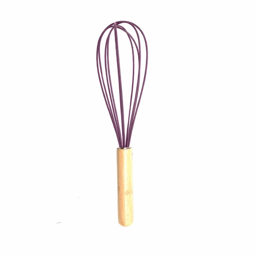 Batedor Fouet De Silicone Com Cabo De Bambu Havan Casa - Roxo