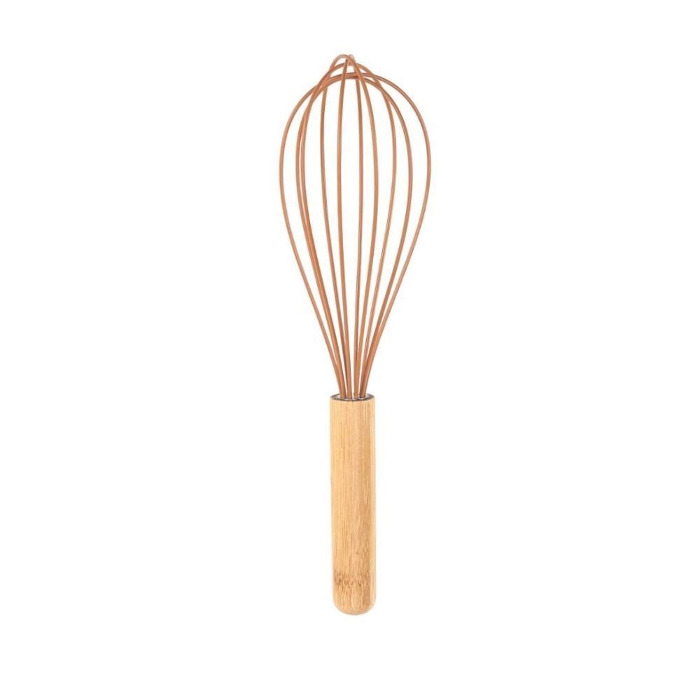 Batedor Fouet De Silicone Com Cabo De Bambu Havan Casa - Caramelo
