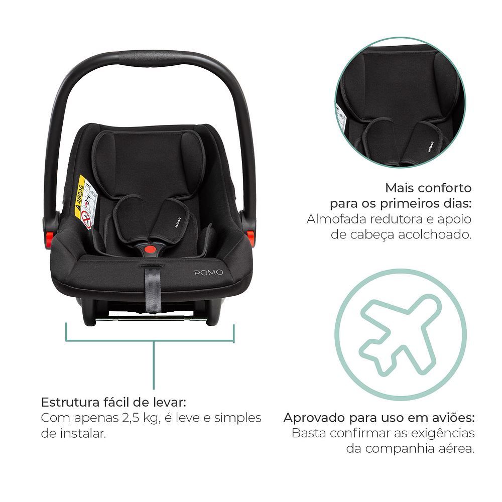 Bebê Conforto Pomo Infanti - Preto
