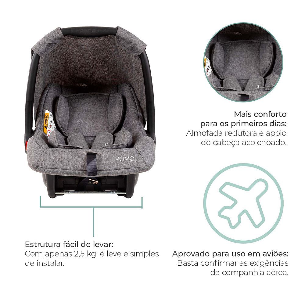 Bebê Conforto Pomo Infanti - Cinza Mescla