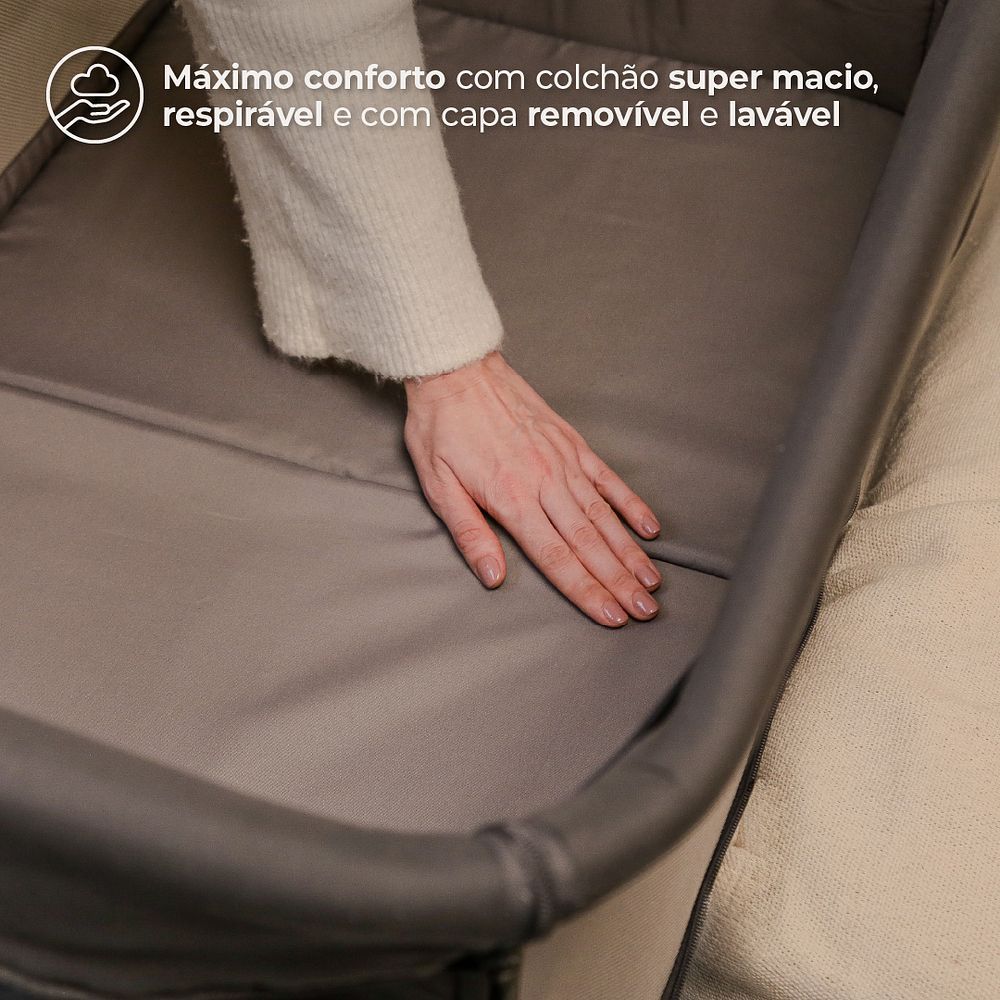 Berço Portátil Co-Bed Donatello Infanti - Cinza Grafite