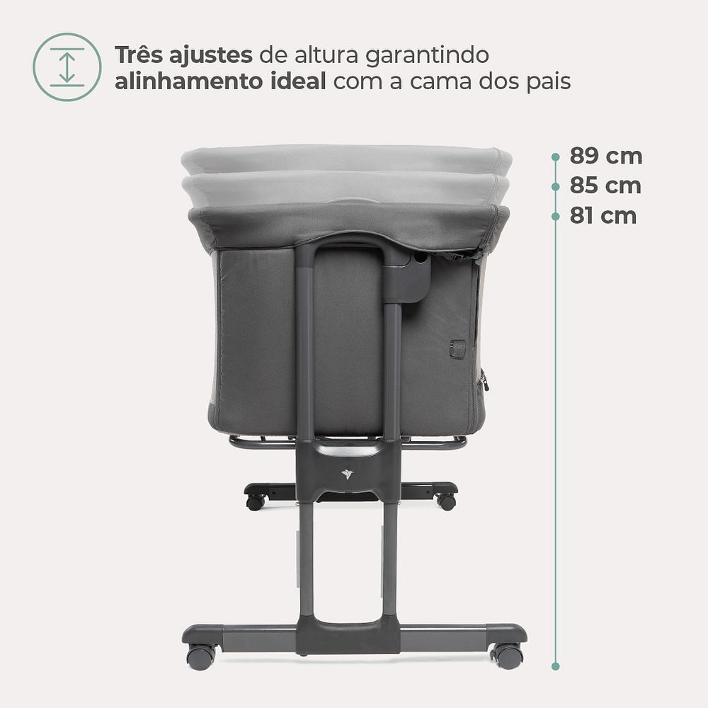 Berço Portátil Co-Bed Donatello Infanti - Cinza Grafite