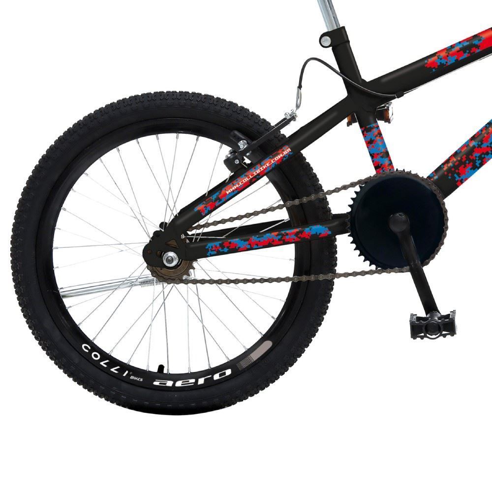 Bicicleta Aro 20 Colli Max Boy - Preto com Vermelho