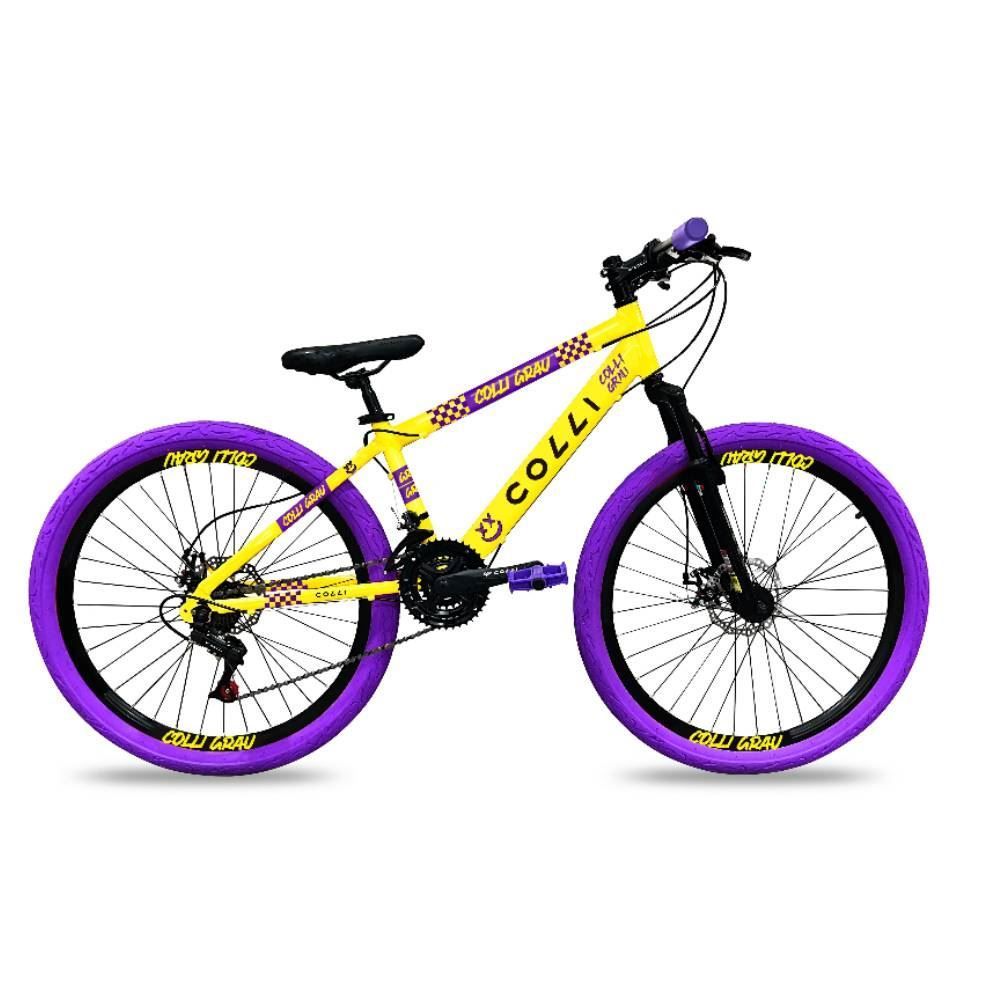 Bicicleta Aro 26 Colli Grau Freios A Disco E Suspensão Dianteira