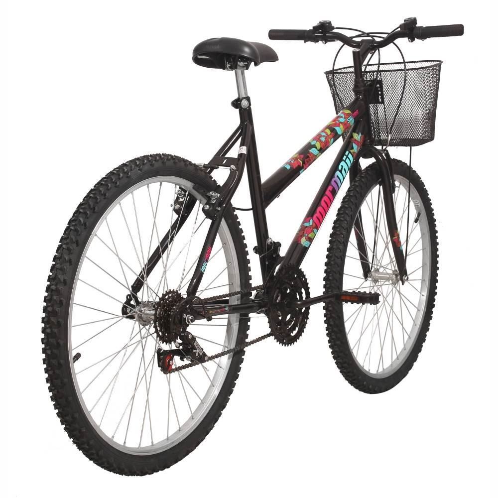 Bicicleta Aro 26 Safira Preta Com Cesta Mormaii - 202040124130121