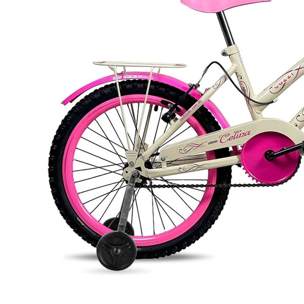 Bicicleta Colli Aro 20 Aero Sem Marcha Com Roda Lateral - Bege Retrô