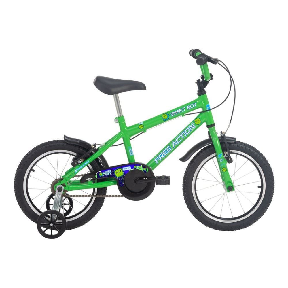 Bicicleta Cross Aro 16 Smart Boy Free Action - Verde
