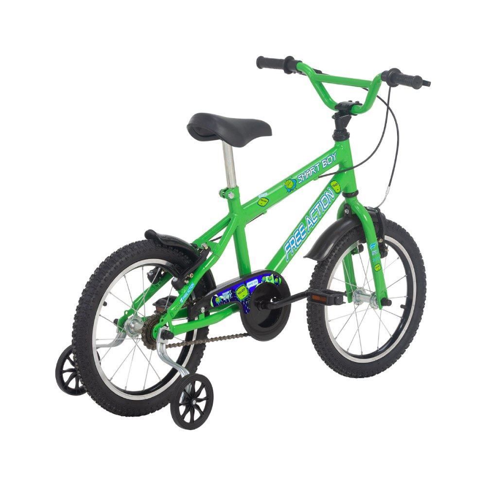 Bicicleta Cross Aro 16 Smart Boy Free Action - Verde