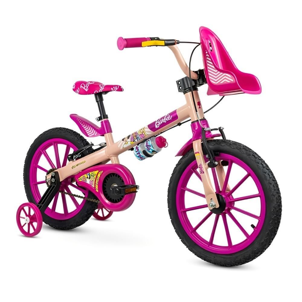 Bicicleta Infantil Aro 16 Barbie Nathor - Rosa
