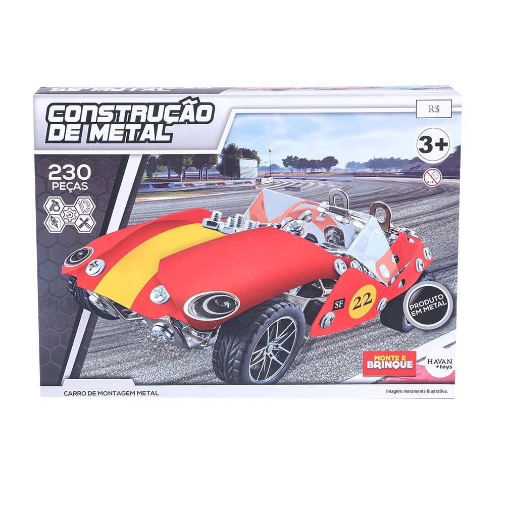 Bloco De Metal Carro Vermelho Hongyao - HBR0804 