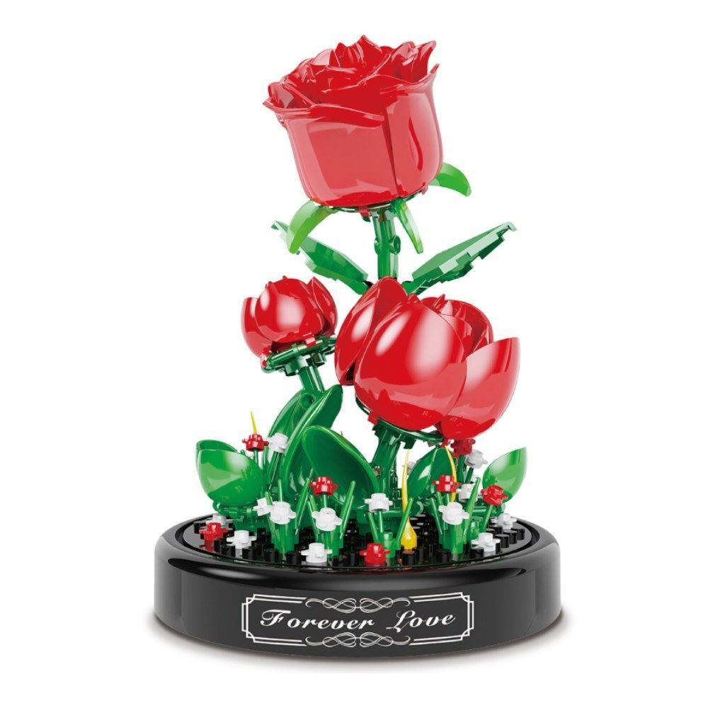 Blocos De Montar Flores Rosas Havan Toys - HBR0915