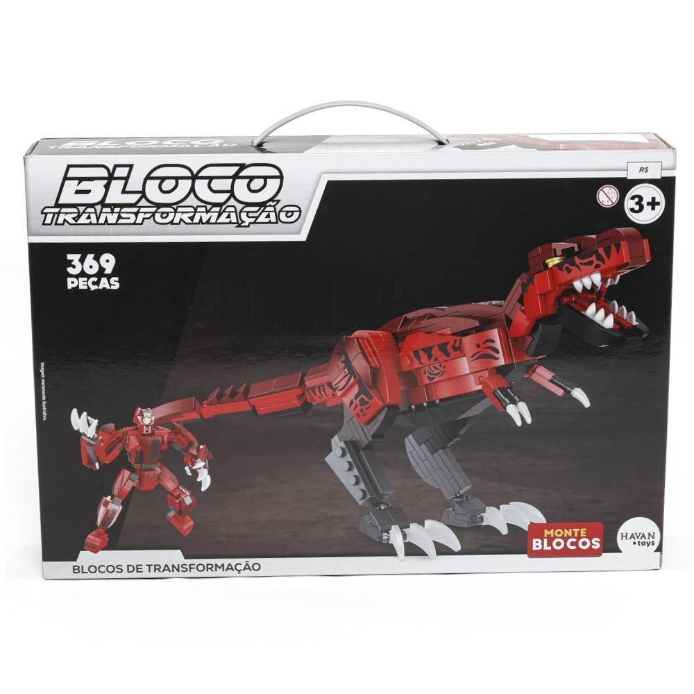 Blocos De Montar Transformação T-Rex 2 Em 1 Havan Toys - HBR0681