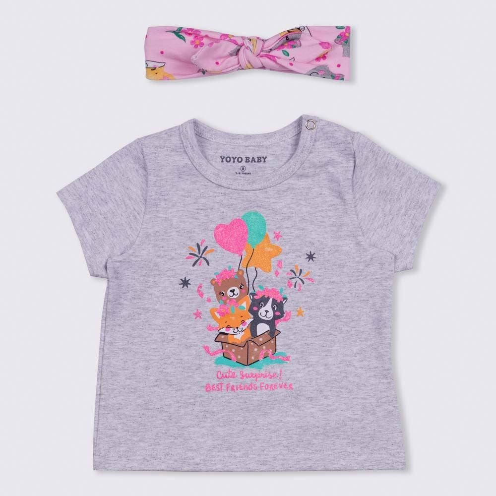 Blusa de Bebê Cotton + Faixa de Cabelo Yoyo Baby