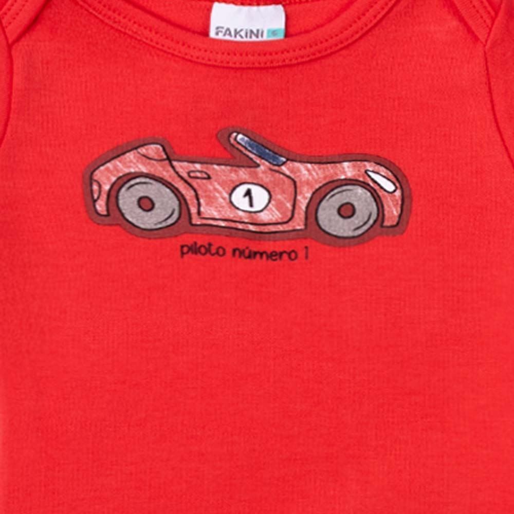 Body Bebê Menino Manga Curta Carrinho Fakini