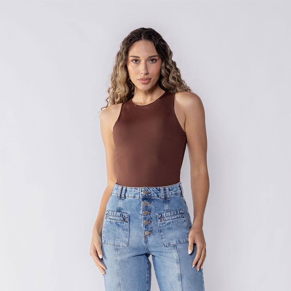 Body Feminino Básico De Microfibra Patricia Foster