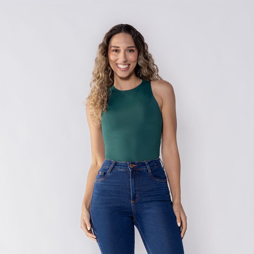 Body Feminino Básico De Microfibra Patrícia Foster