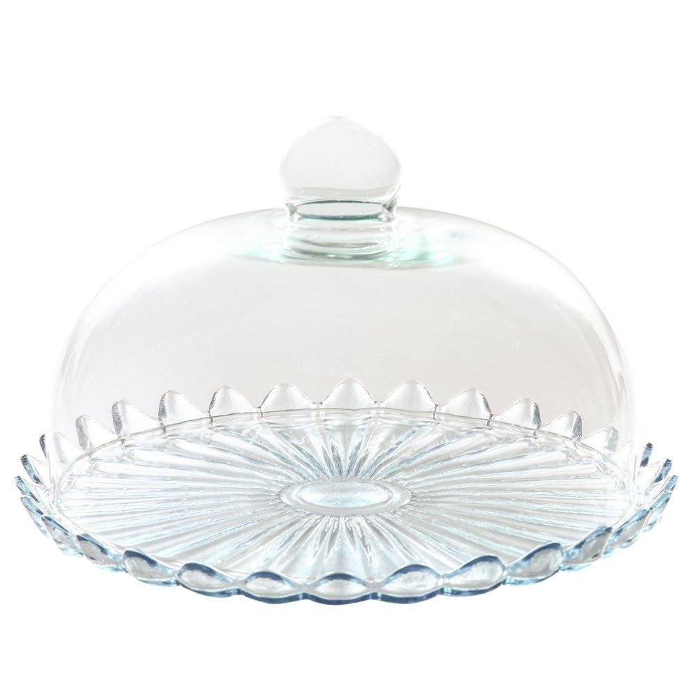 Boleira Com Tampa Pétalas Jasmin Vitazza 24Cm - Vidro