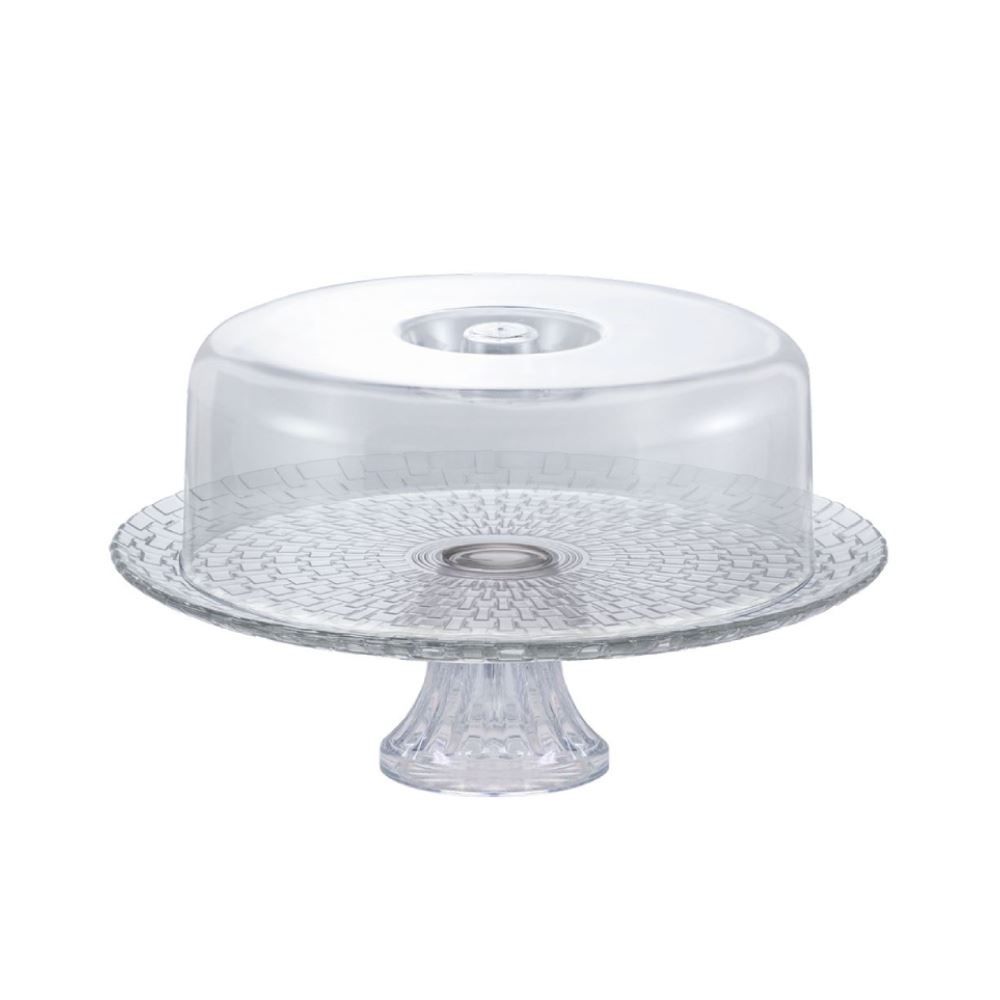 Boleira Com Tampa Ruvolo Modena 32Cm - Vidro Transparente 