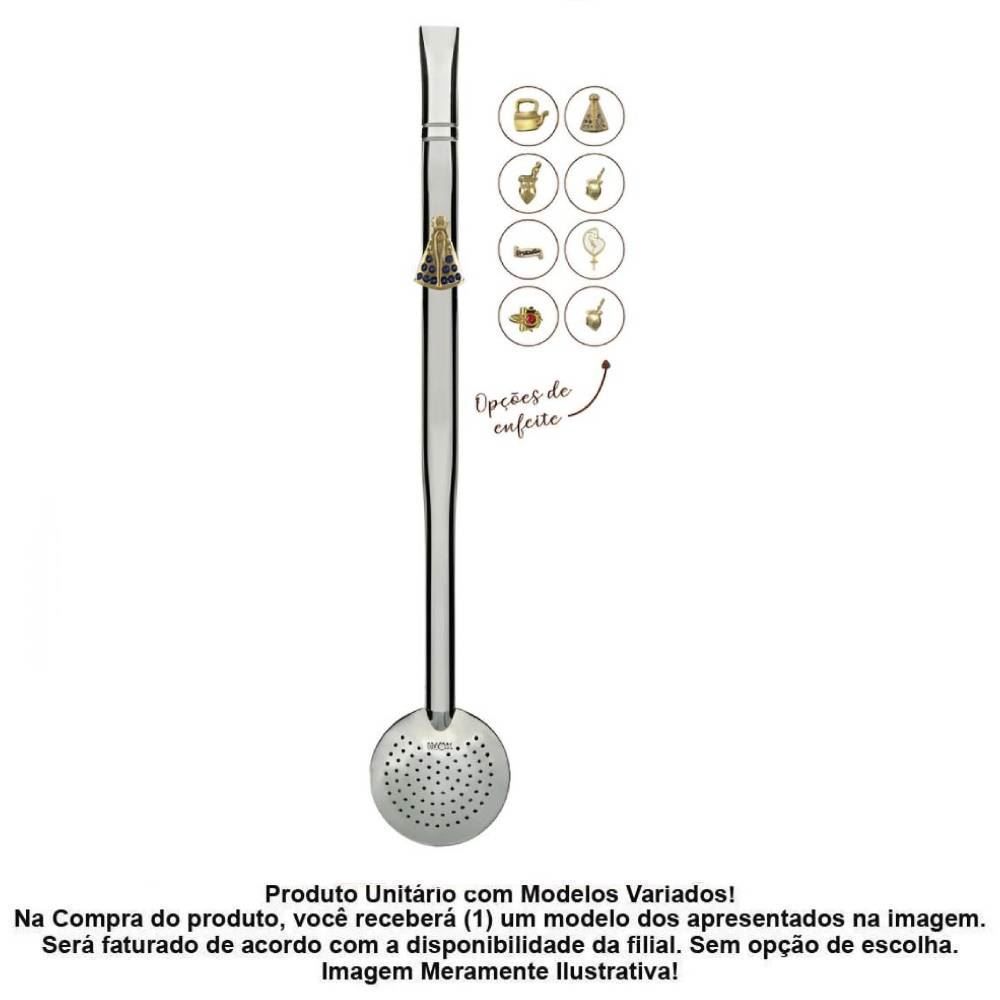 Bomba Chimarrão Inox Sem Rosca 28Cm Galant - Sortido