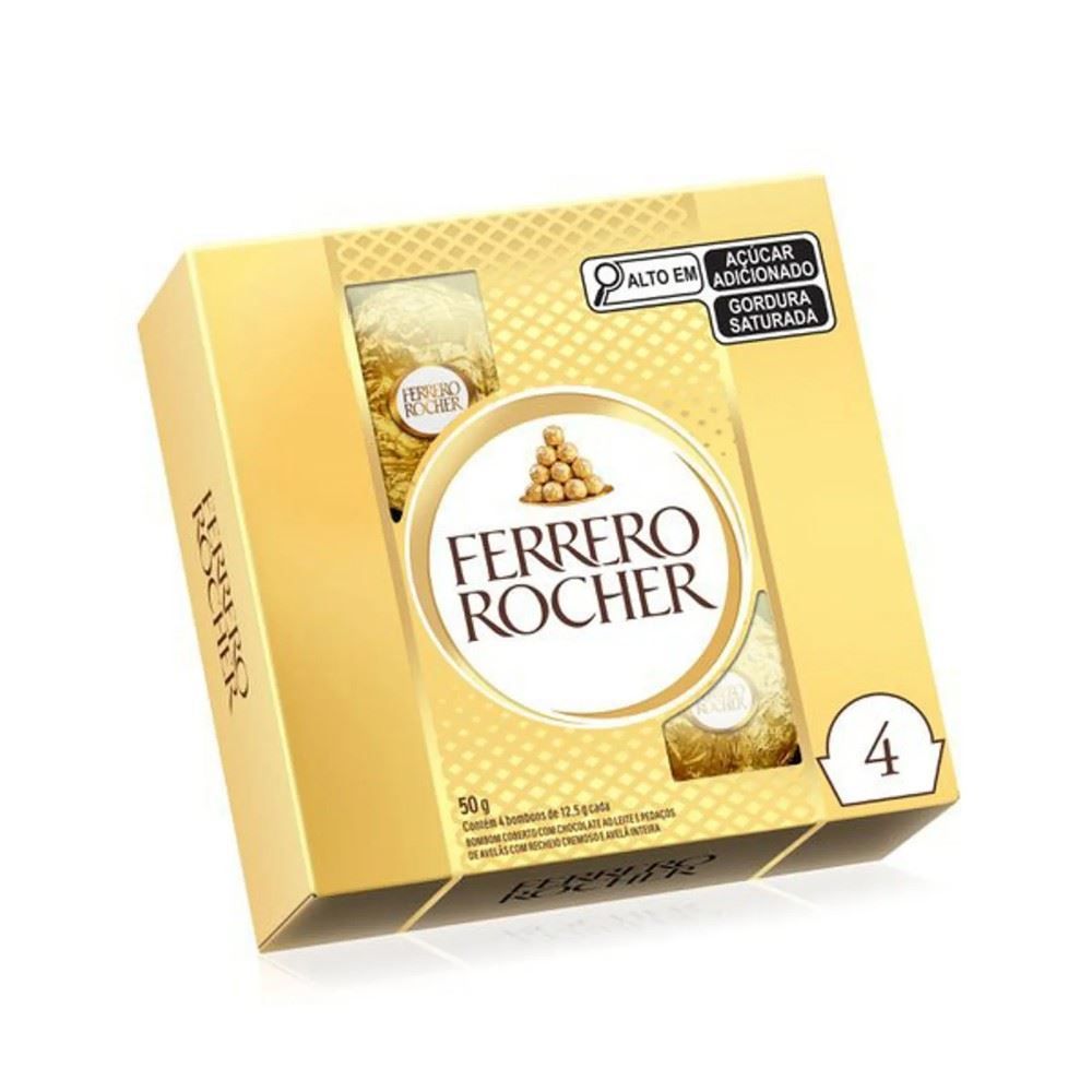 Bombom Ferrero Rocher 4 Unidades  - 50g
