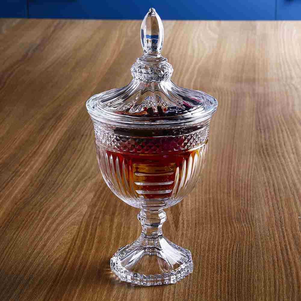 Bomboniere Com Pé De Vidro Vanessa Hauskraft 11,5Cm - Transparente