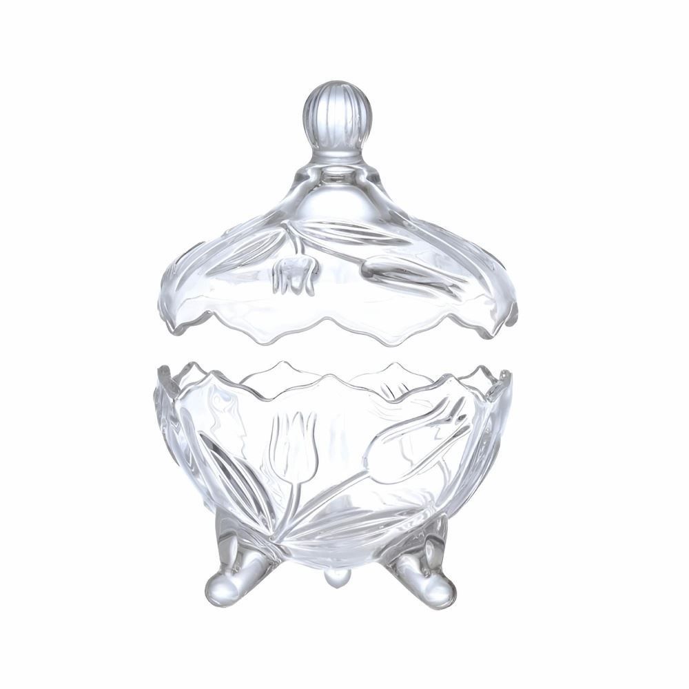 Bomboniere com Tampa Tania Hauskraft 17,5Cm - Vidro