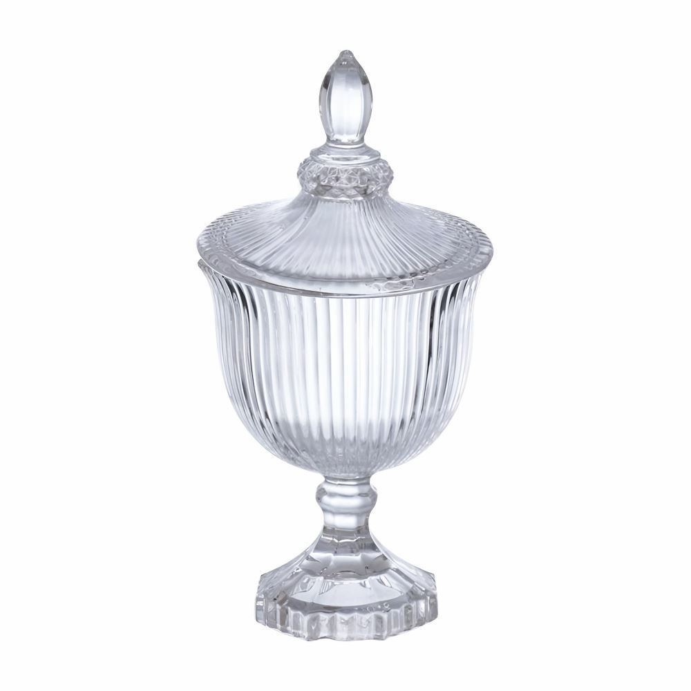 Bomboniere de Vidro com Pé Graffiato Hauskraft - 19Cm