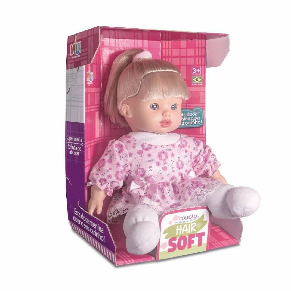 Boneca Coleção Hair Soft Loira Milk Brinquedos - 403