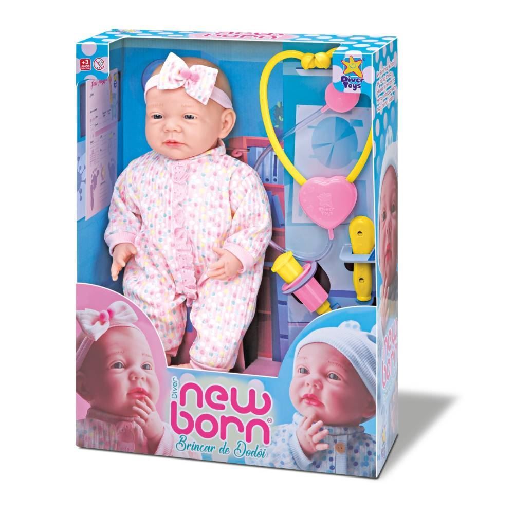 Boneca Diver New Born Brincar De Dodói Menina Divertoys - 8336
